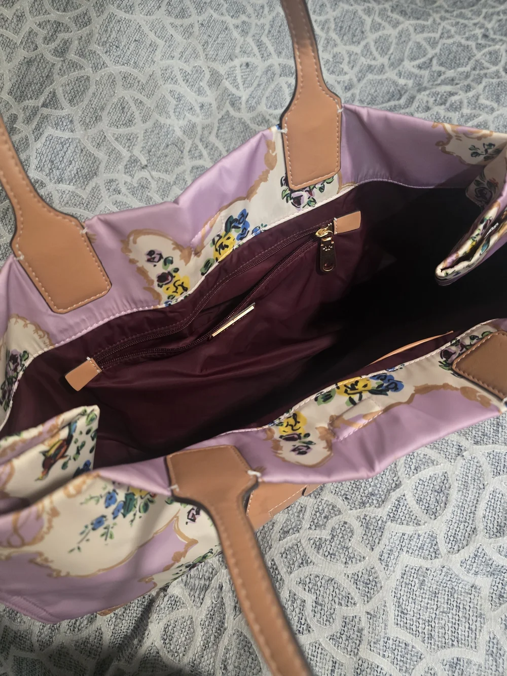 Tory Burch Pink Floral Logo Tote